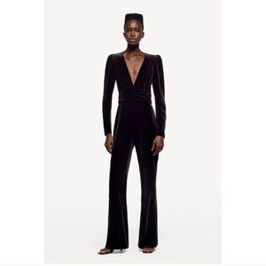 Brand New Zara Velvet Jumpsuit